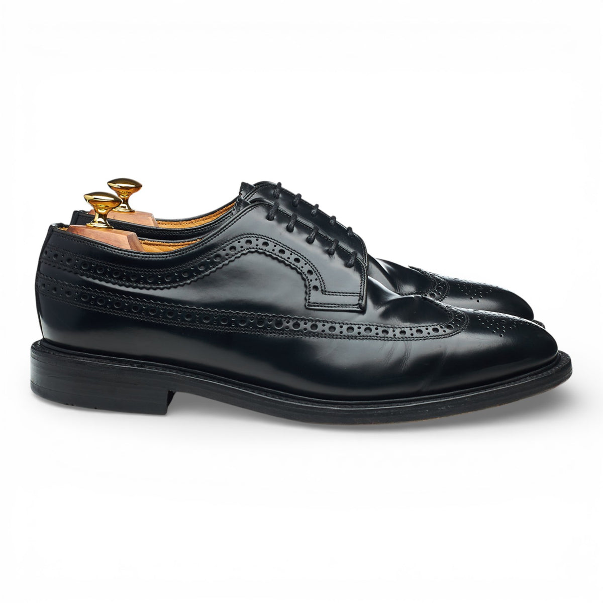 'Royal Brogue' Black Leather Derby Brogues UK 10.5 F