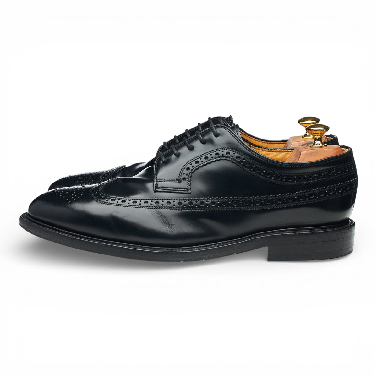 'Royal Brogue' Black Leather Derby Brogues UK 10.5 F
