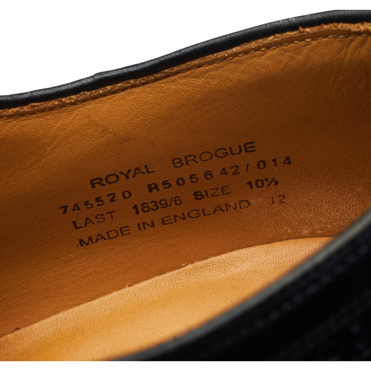 'Royal Brogue' Black Leather Derby Brogues UK 10.5 F