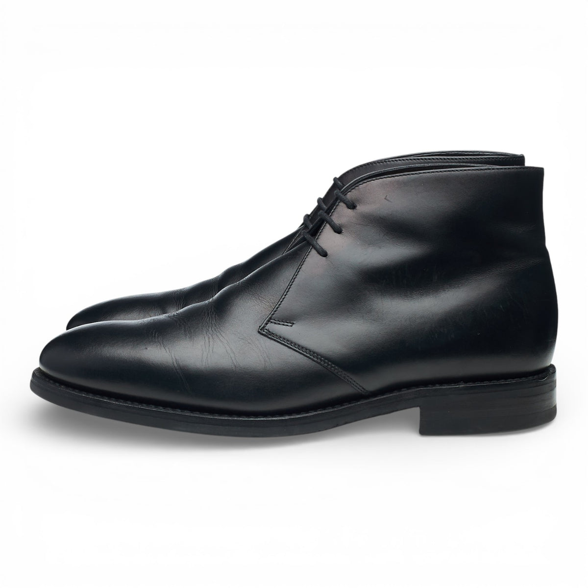 Herring 'Gosforth' Black Leather Chukka Boots UK 8 F