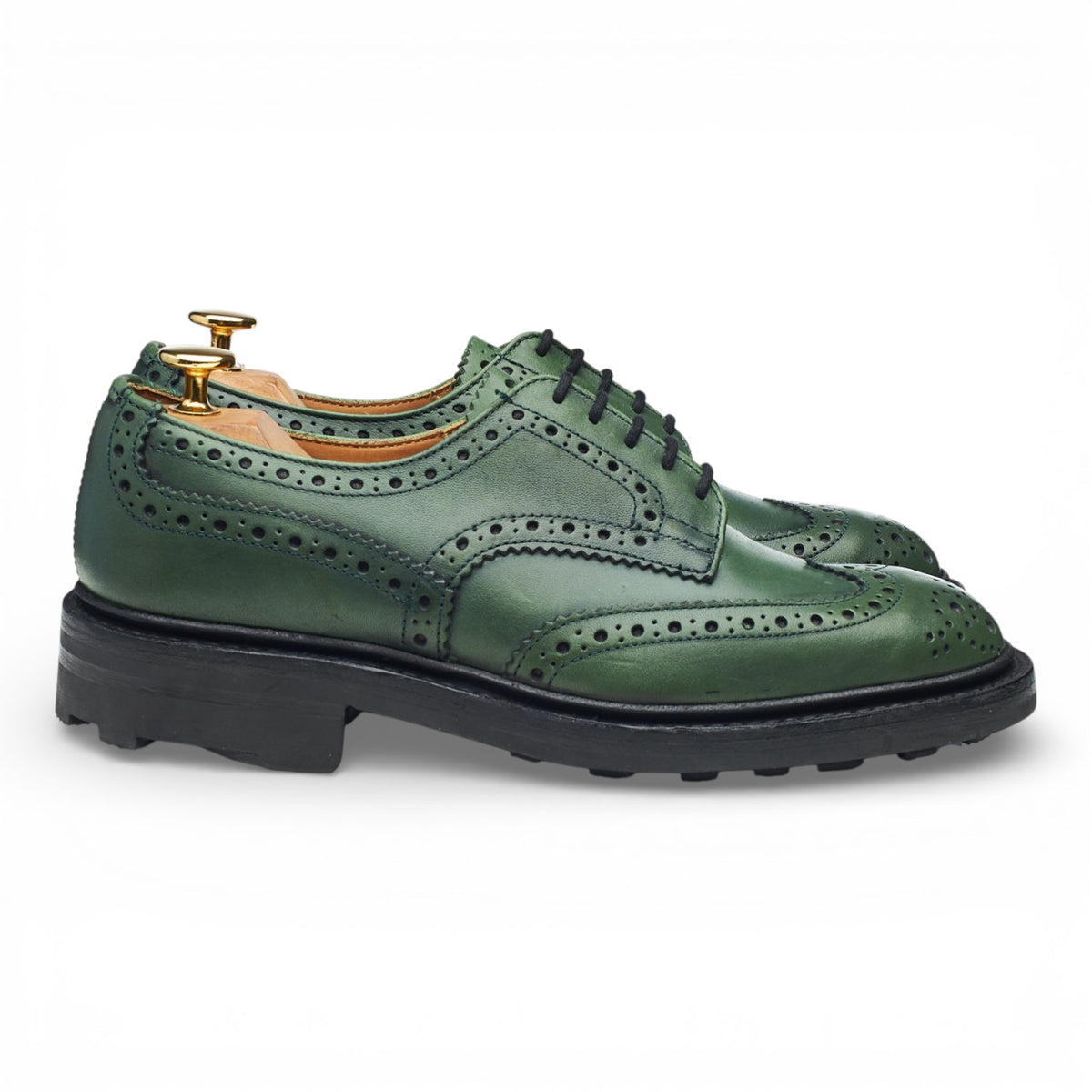 'Durham' Green Leather Derby Brogues UK 6