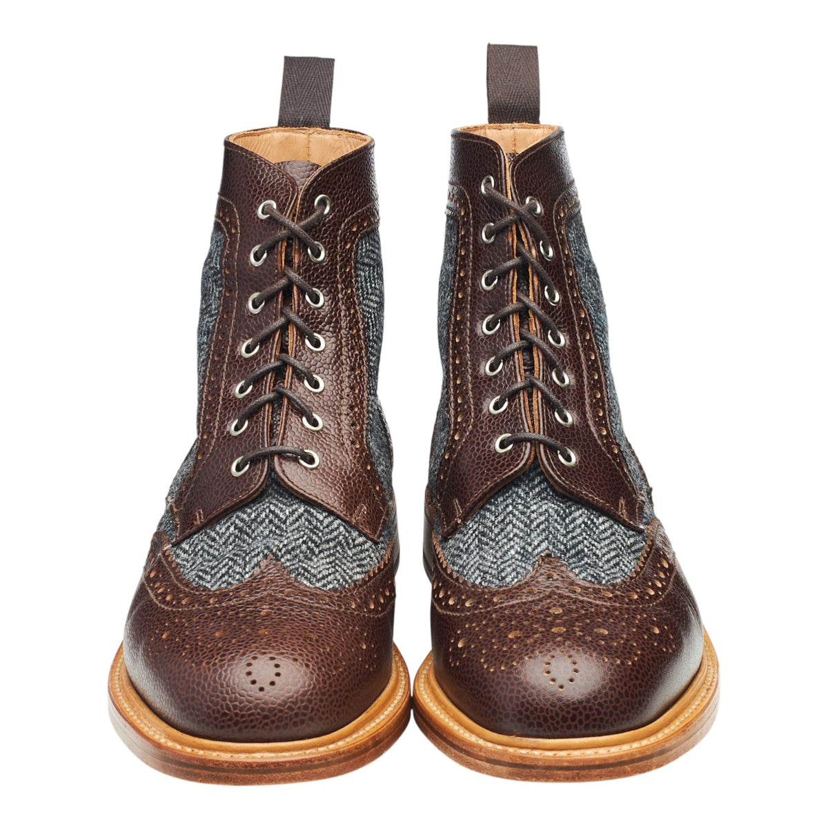 Mark McNairy '9945' Brown Grain Leather Boots Brogues UK 9
