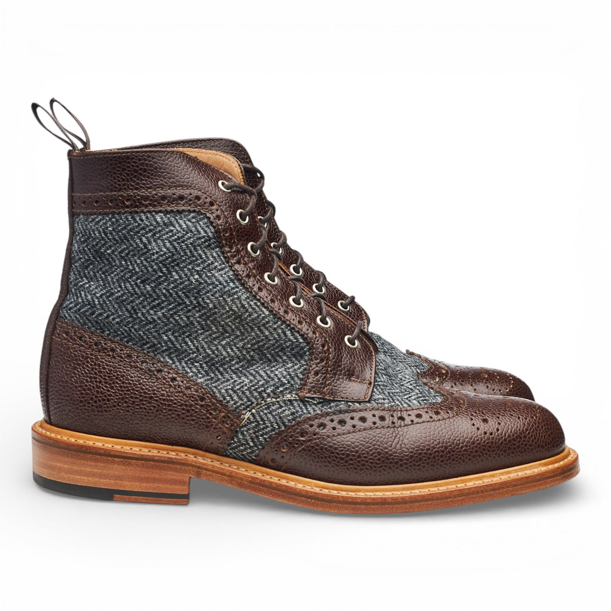 Mark McNairy '9945' Brown Grain Leather Boots Brogues UK 9