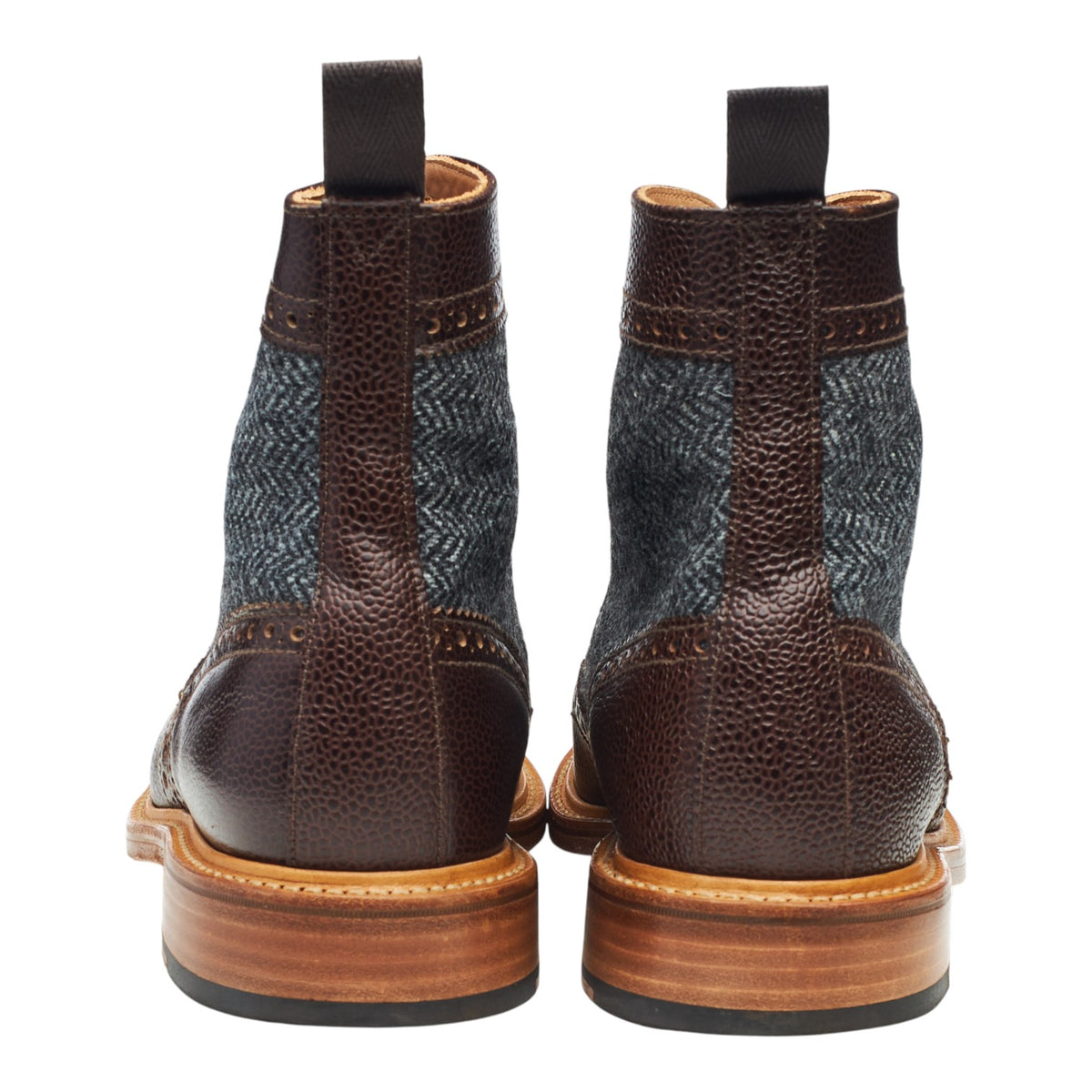 Mark McNairy '9945' Brown Grain Leather Boots Brogues UK 9