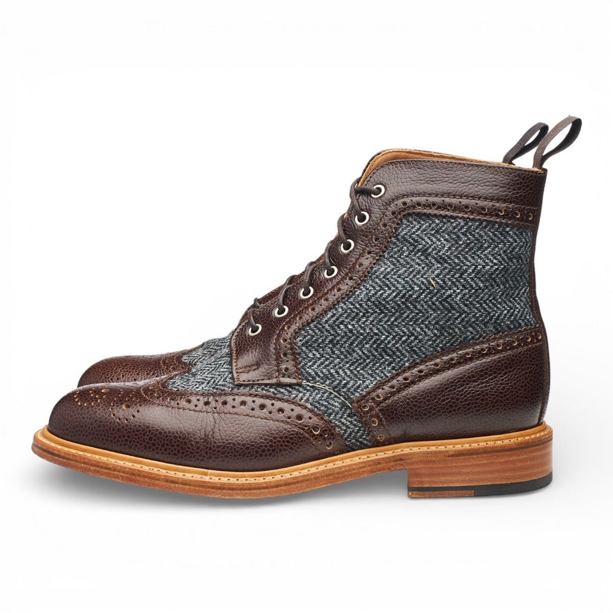 Mark McNairy '9945' Brown Grain Leather Boots Brogues UK 9