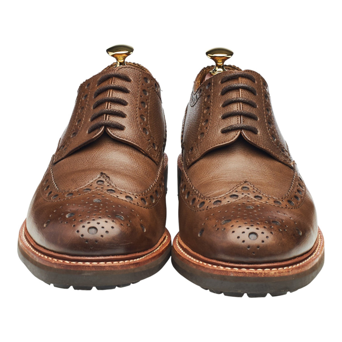 'Archie' Brown Grain Leather Derby Brogues UK 9 G