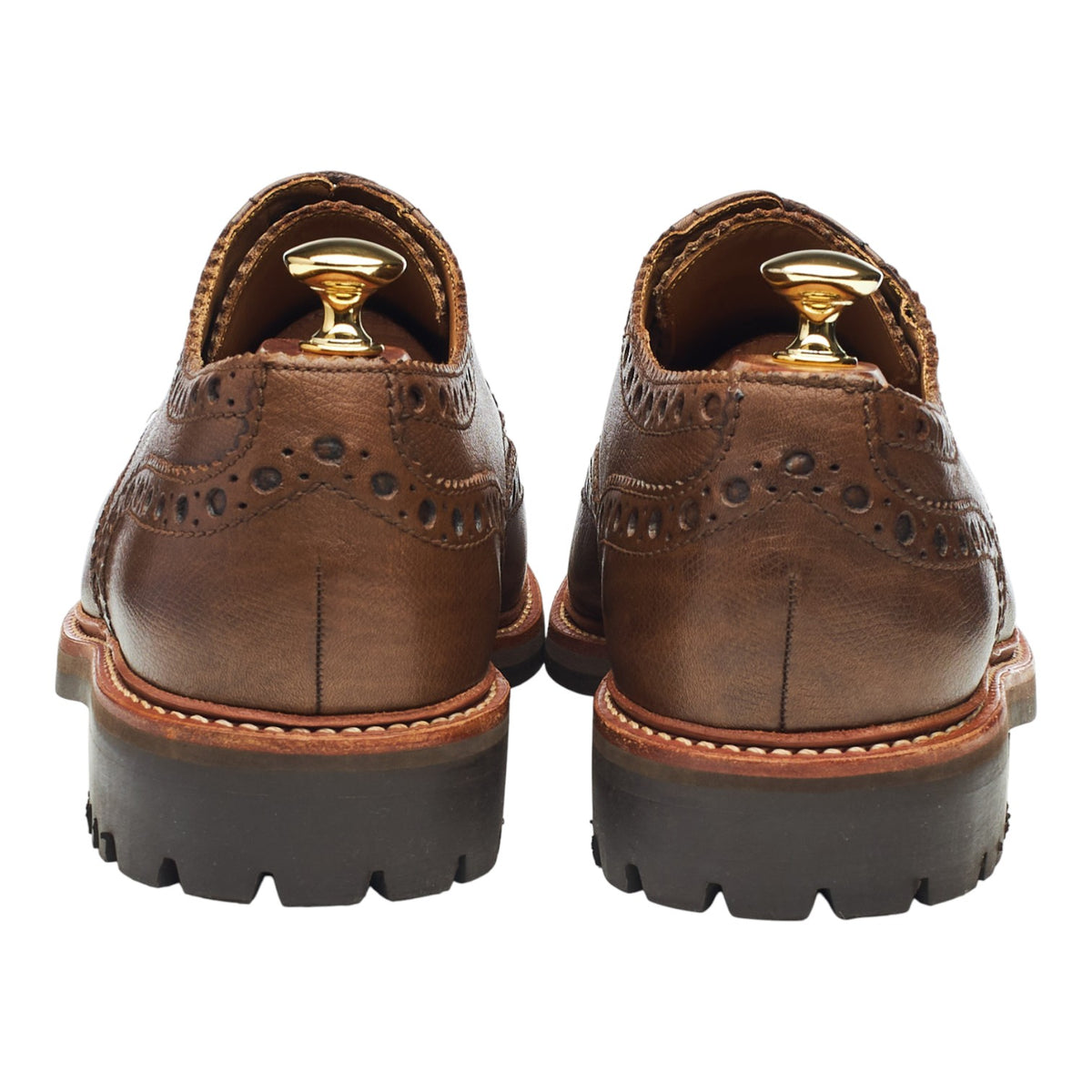 'Archie' Brown Grain Leather Derby Brogues UK 9 G