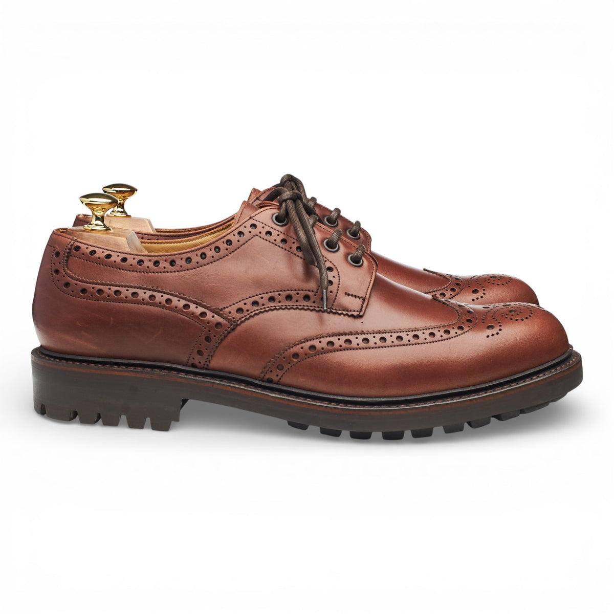 Hoggs of Fife 'Glengarry' Brown Leather Derby Brogues UK 11 G