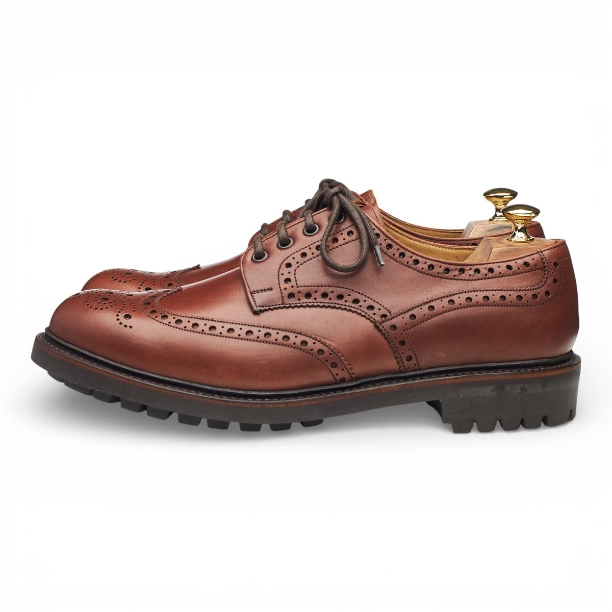 Hoggs of Fife 'Glengarry' Brown Leather Derby Brogues UK 11 G