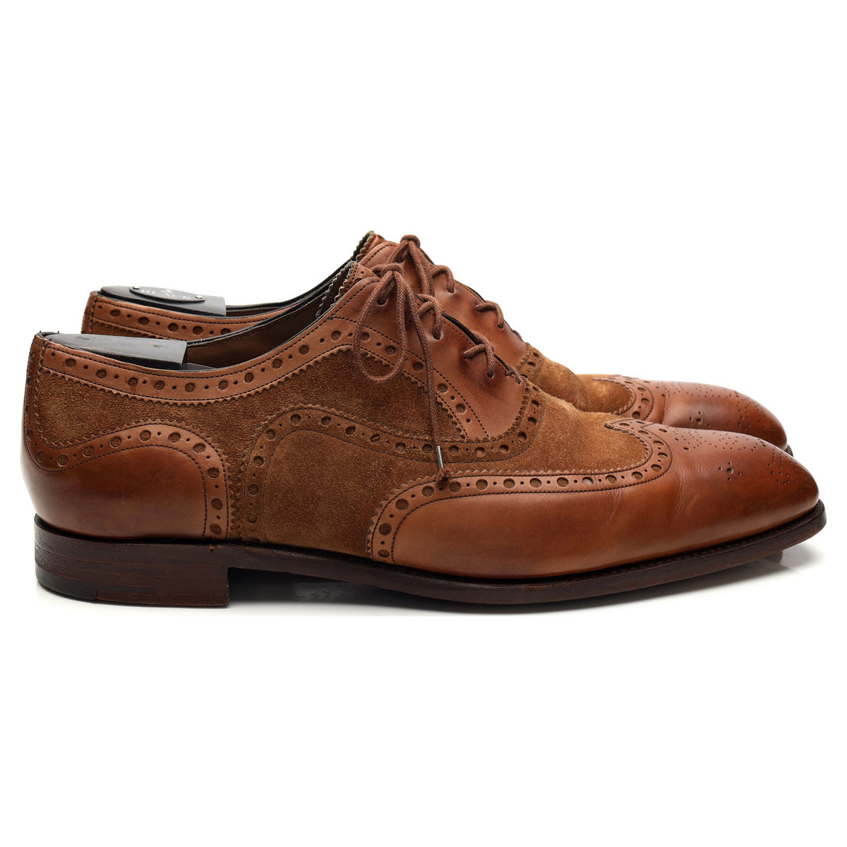 &#39;Spectator&#39; Brown Leather and Suede Oxford Brogues UK 8 US 9