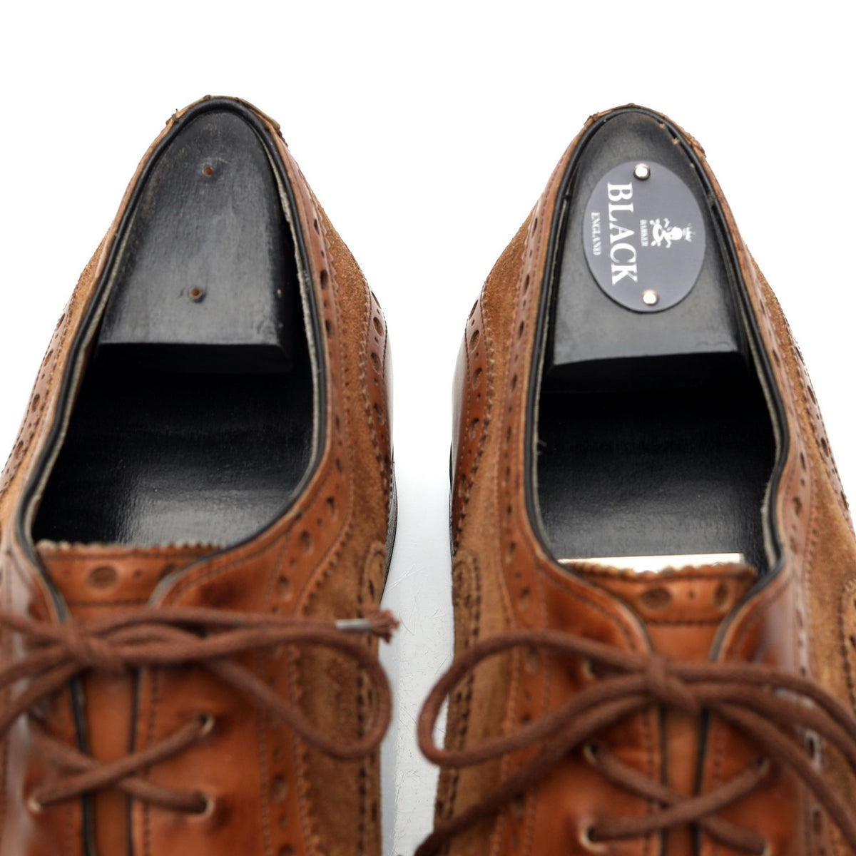 &#39;Spectator&#39; Brown Leather and Suede Oxford Brogues UK 8 US 9