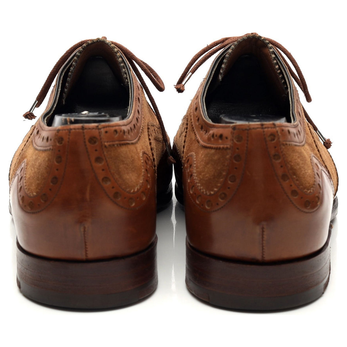 &#39;Spectator&#39; Brown Leather and Suede Oxford Brogues UK 8 US 9