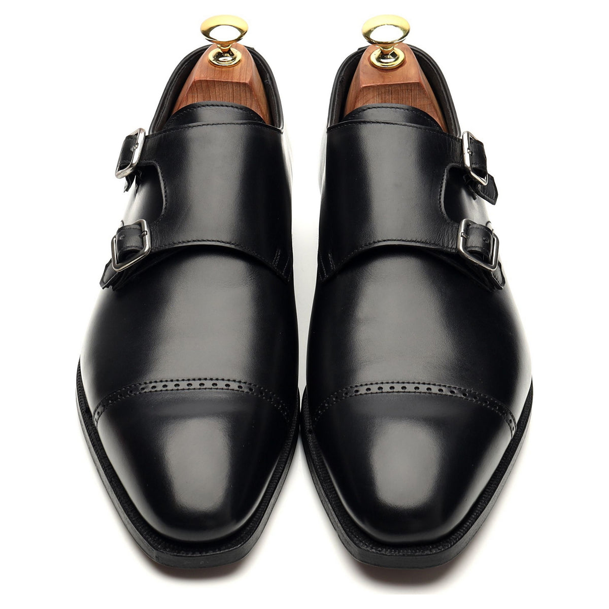 &#39;Southwell&#39; Black Leather Double Monk Strap UK 8 D