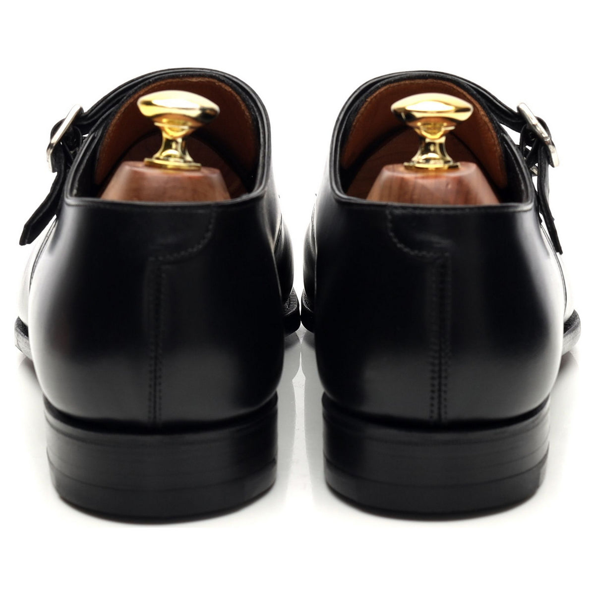 &#39;Southwell&#39; Black Leather Double Monk Strap UK 8 D