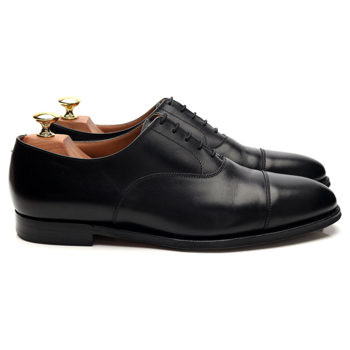 &#39;Connaught&#39; Black Leather Oxford UK 8 E