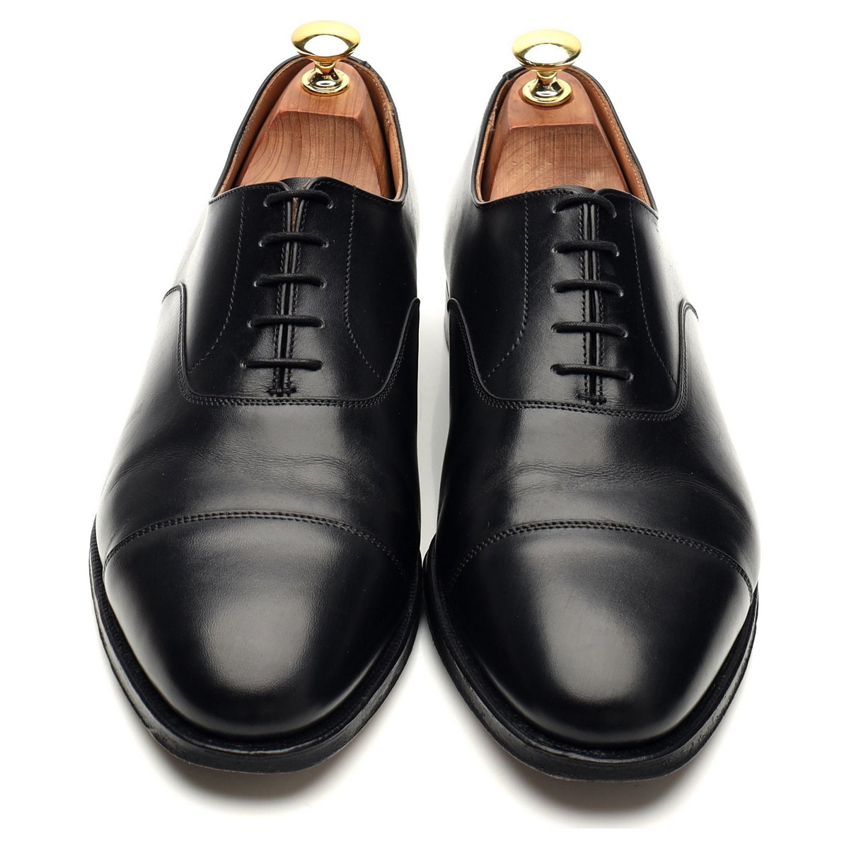 &#39;Connaught&#39; Black Leather Oxford UK 8 E