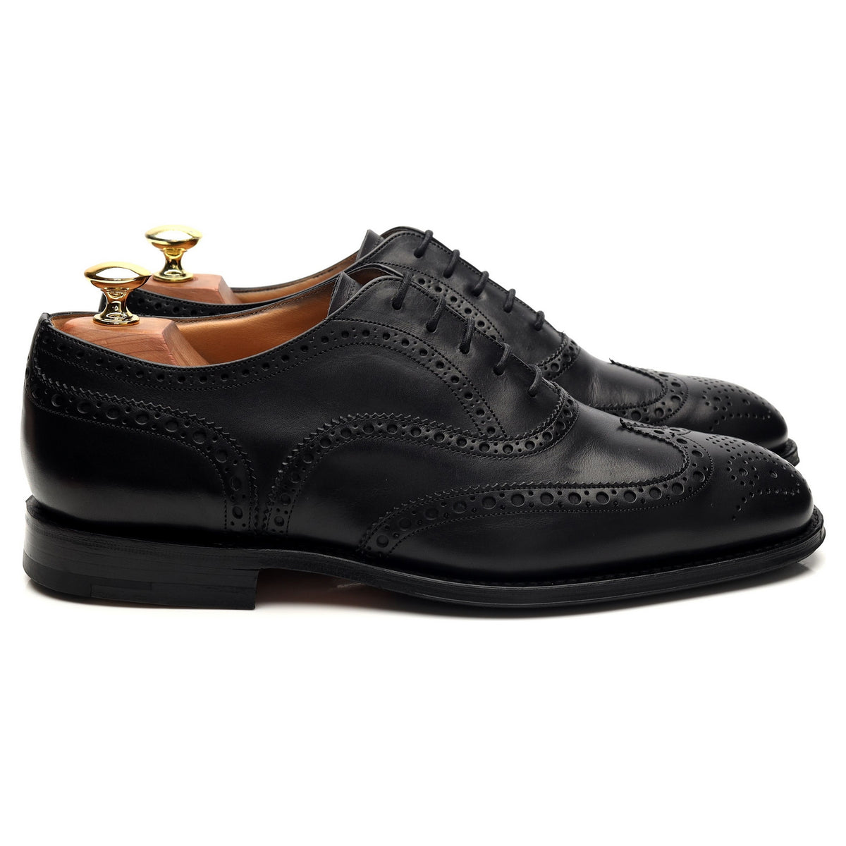 &#39;Tarvin&#39; Black Leather Oxford Brogues UK 8 F