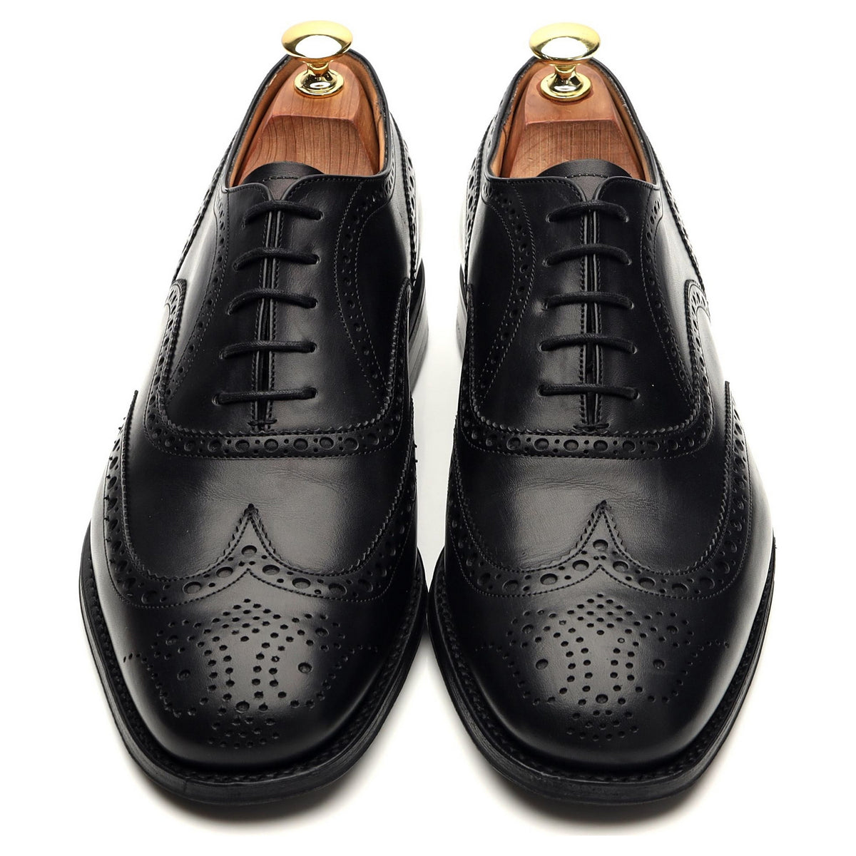 &#39;Tarvin&#39; Black Leather Oxford Brogues UK 8 F