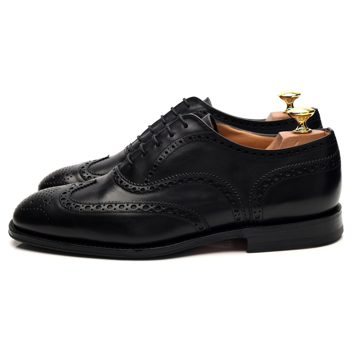 &#39;Tarvin&#39; Black Leather Oxford Brogues UK 8 F