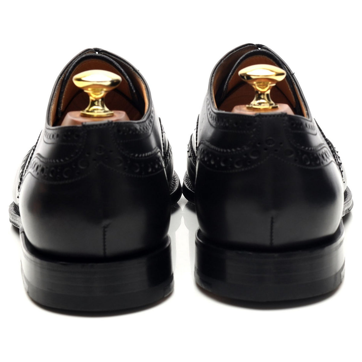 &#39;Tarvin&#39; Black Leather Oxford Brogues UK 8 F