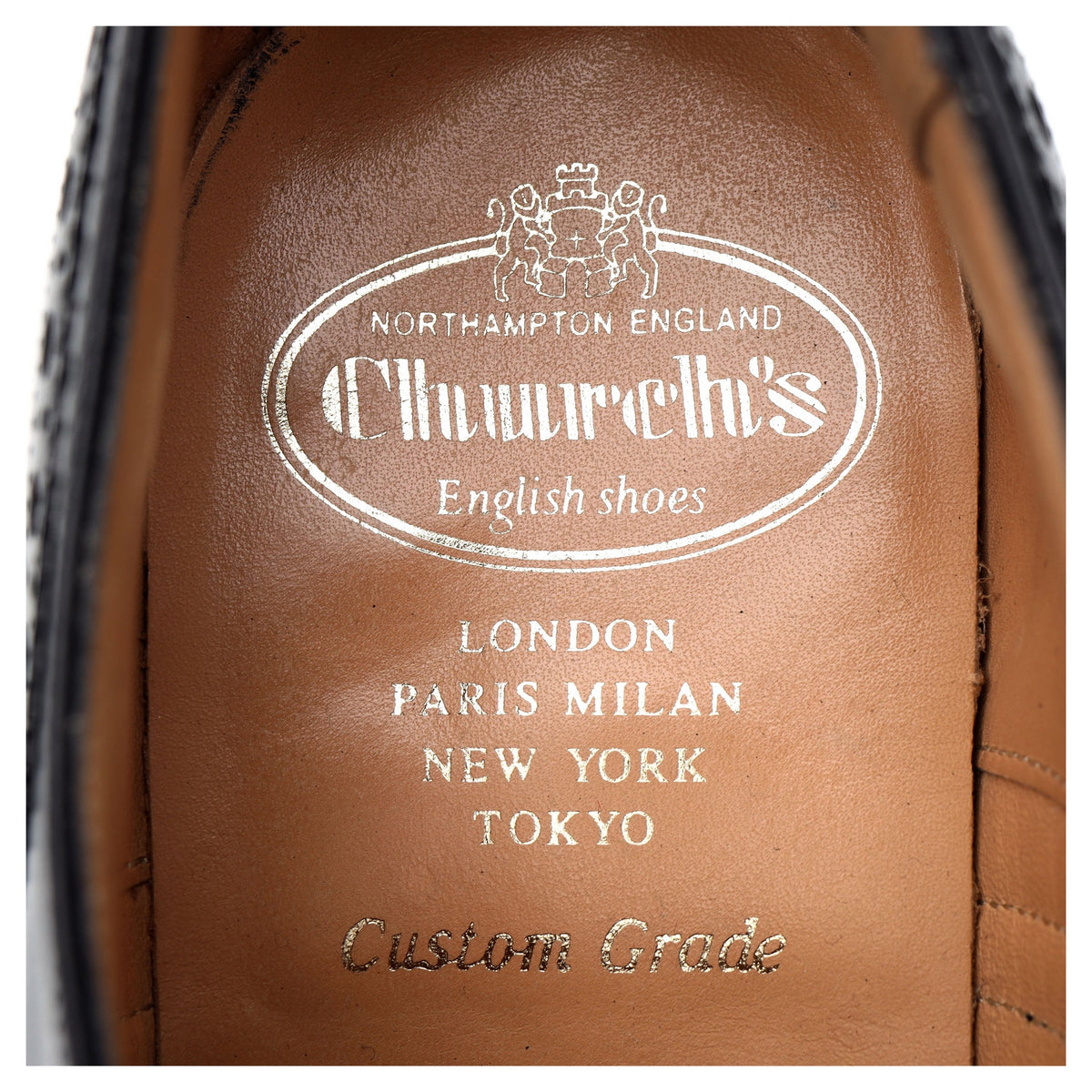 &#39;Tarvin&#39; Black Leather Oxford Brogues UK 8 F