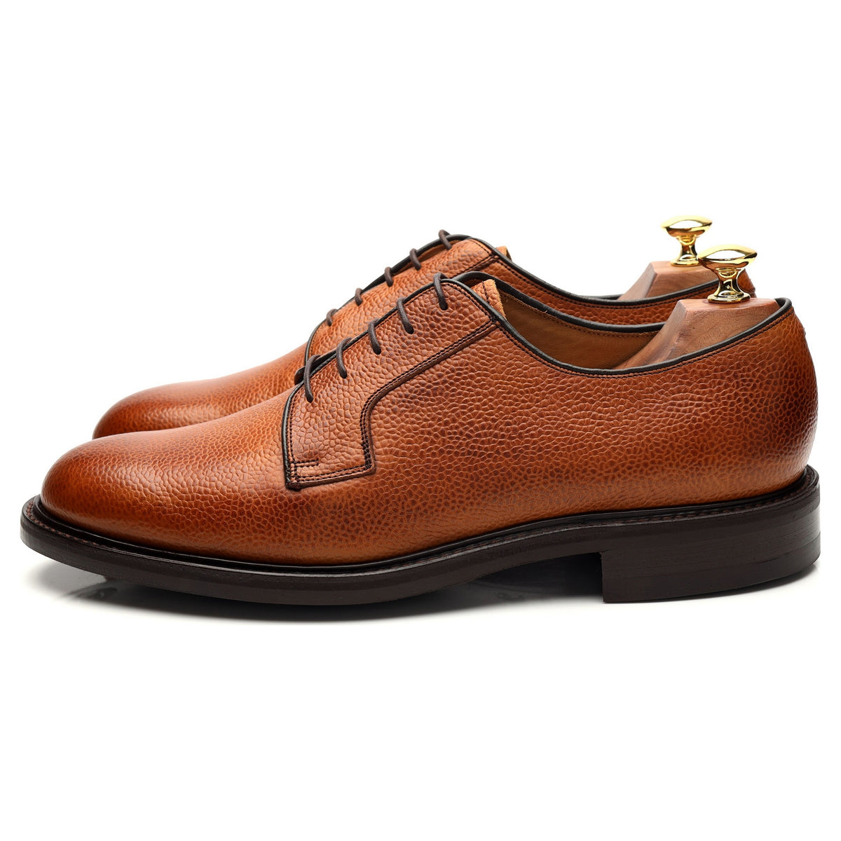 &#39;927826&#39; Tan Brown Grain Leather Derby UK 9.5 F