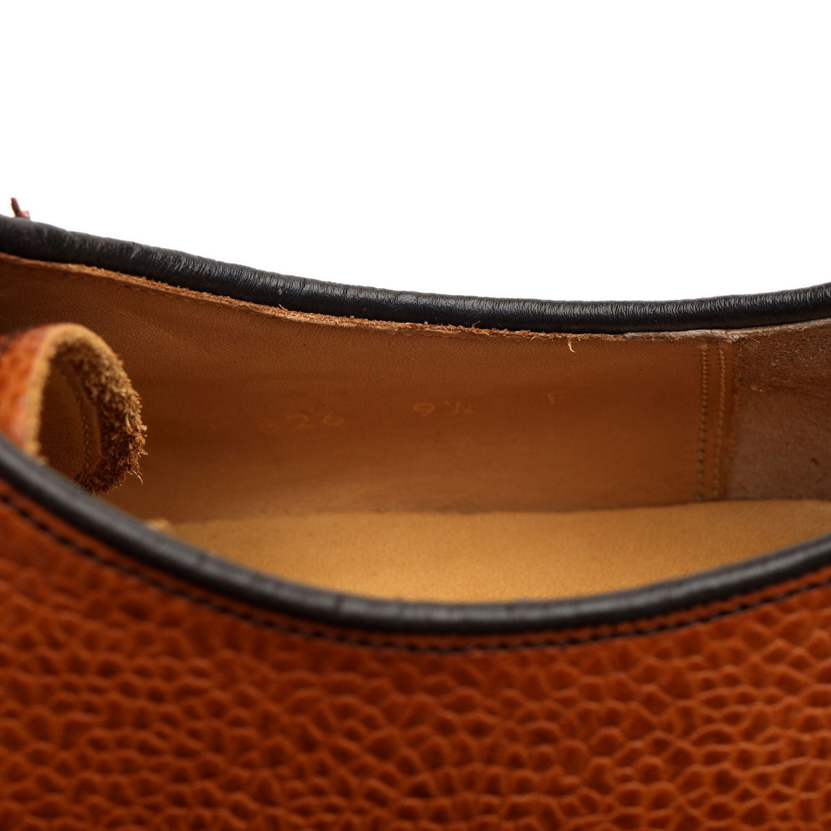 &#39;927826&#39; Tan Brown Grain Leather Derby UK 9.5 F