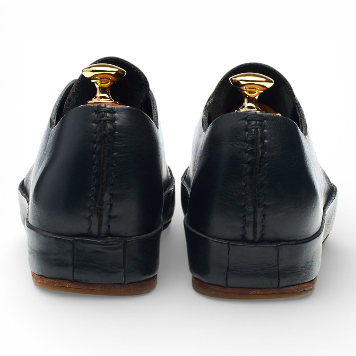 Hand Sewn Black Leather Sneakers UK 7 EU 41