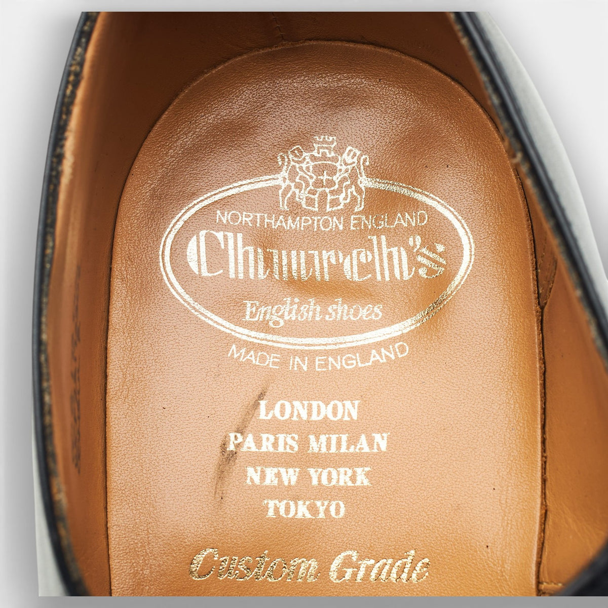 'Consul' Black Leather Oxford UK 8 G