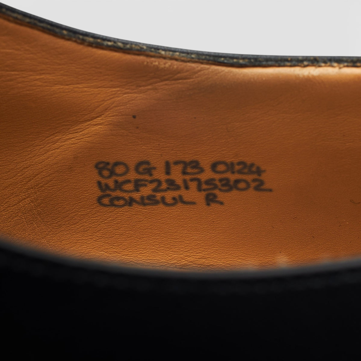 'Consul' Black Leather Oxford UK 8 G