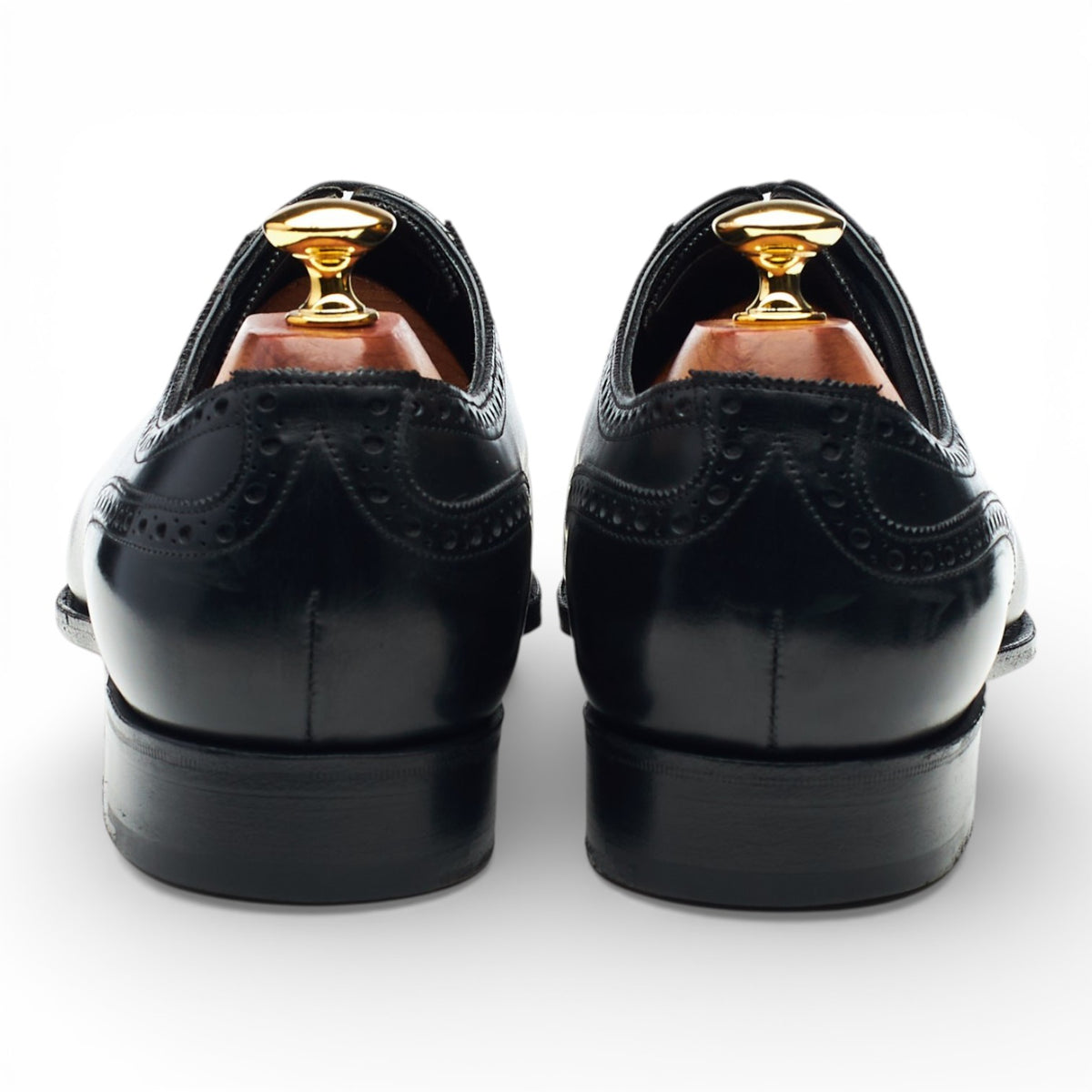 'Canterbury' Black Leather Oxford Semi Brogues UK 9.5 E