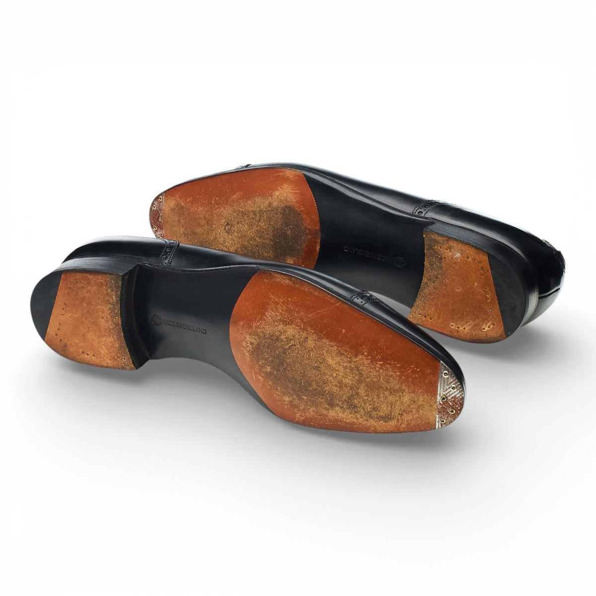 'Canterbury' Black Leather Oxford Semi Brogues UK 9.5 E