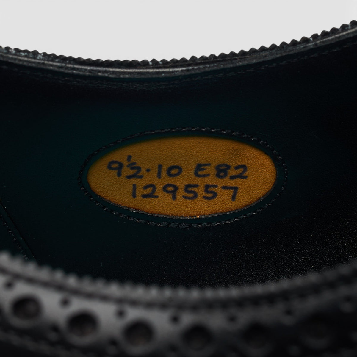 'Canterbury' Black Leather Oxford Semi Brogues UK 9.5 E