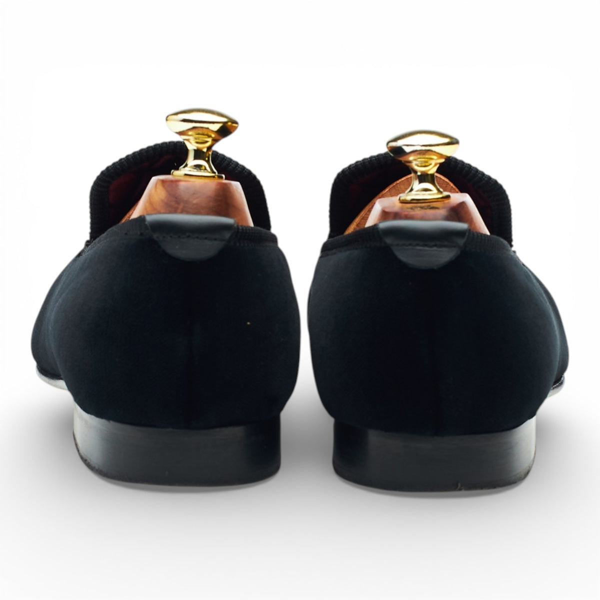 'Albert' Black Velvet Slippers UK 7.5