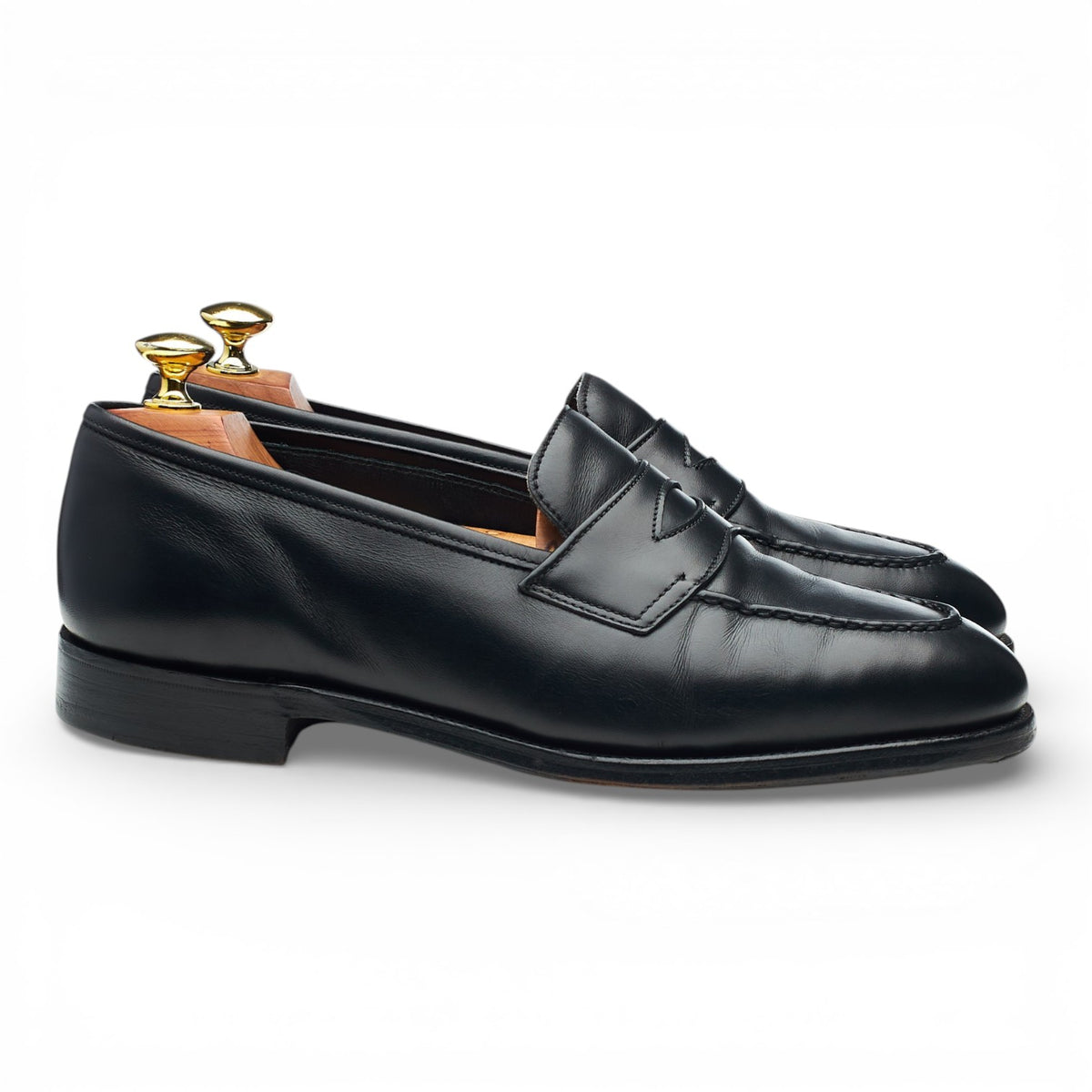 MTO Black Leather Loafers UK 8 E