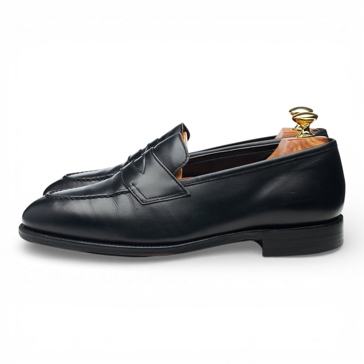 MTO Black Leather Loafers UK 8 E