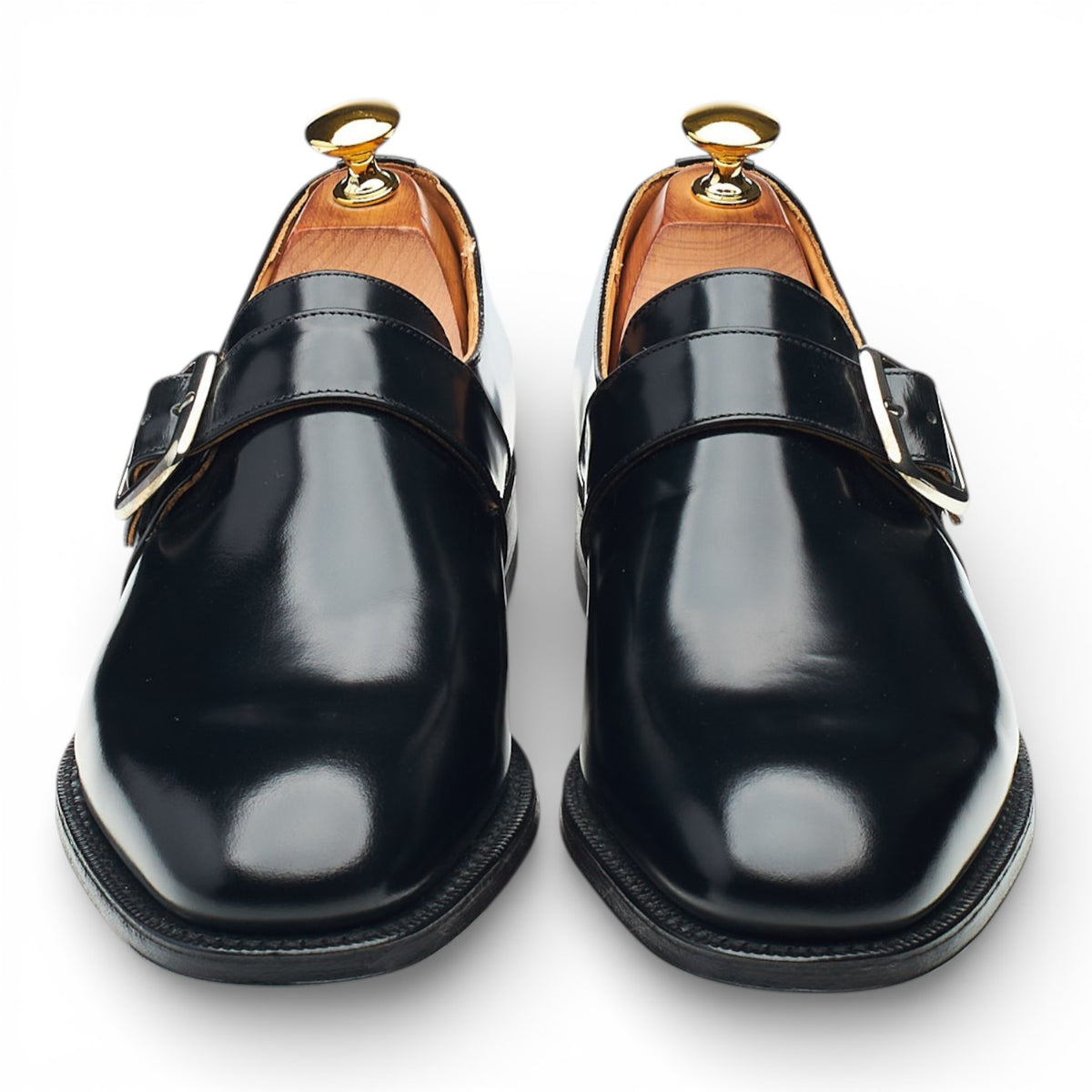 'Danube' Black Leather Monk Strap UK 6.5 F