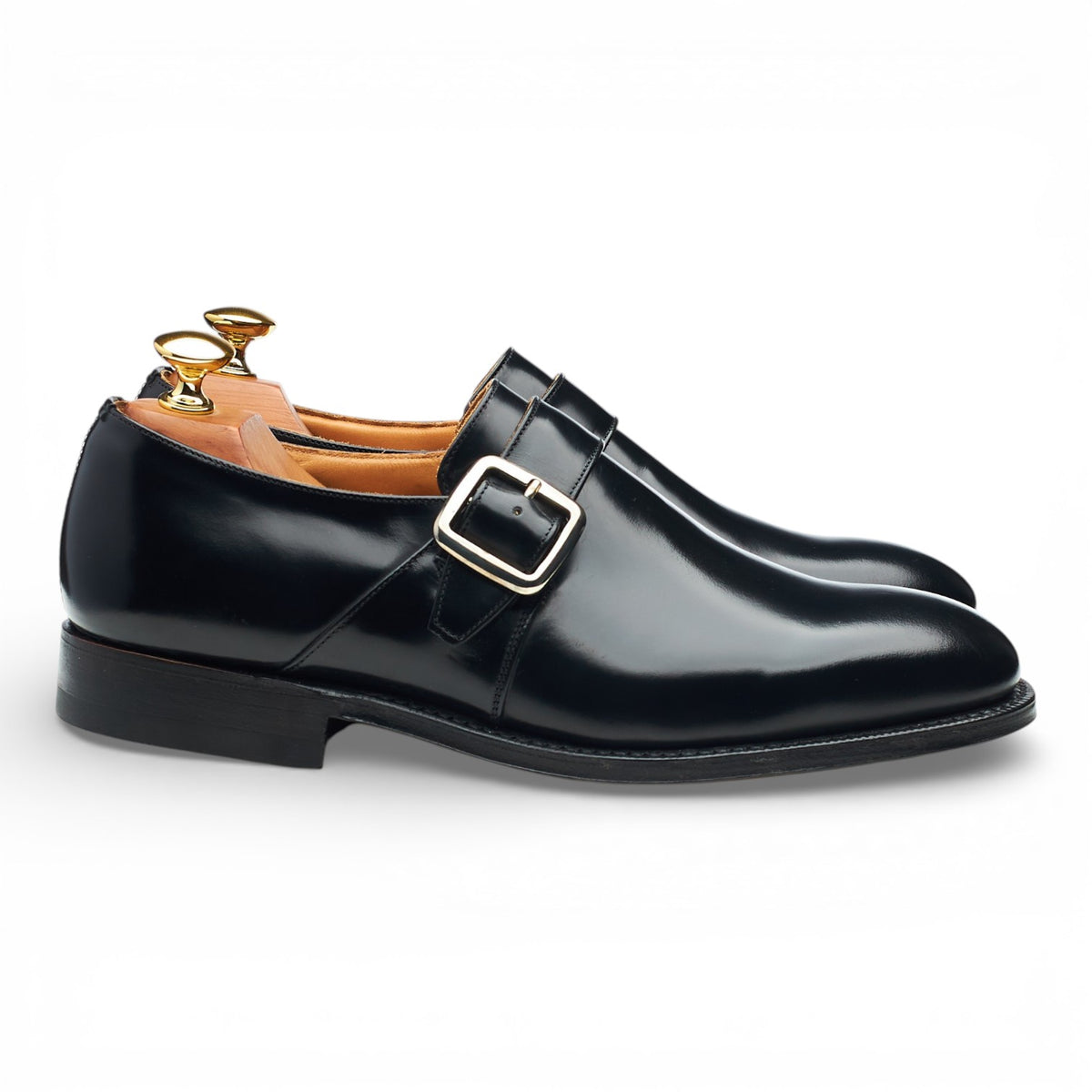 'Danube' Black Leather Monk Strap UK 6.5 F