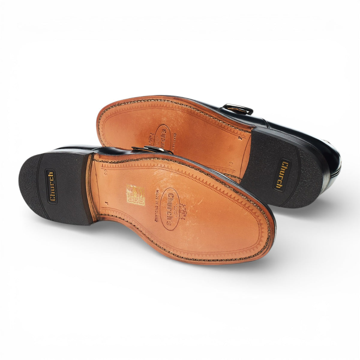 'Danube' Black Leather Monk Strap UK 6.5 F