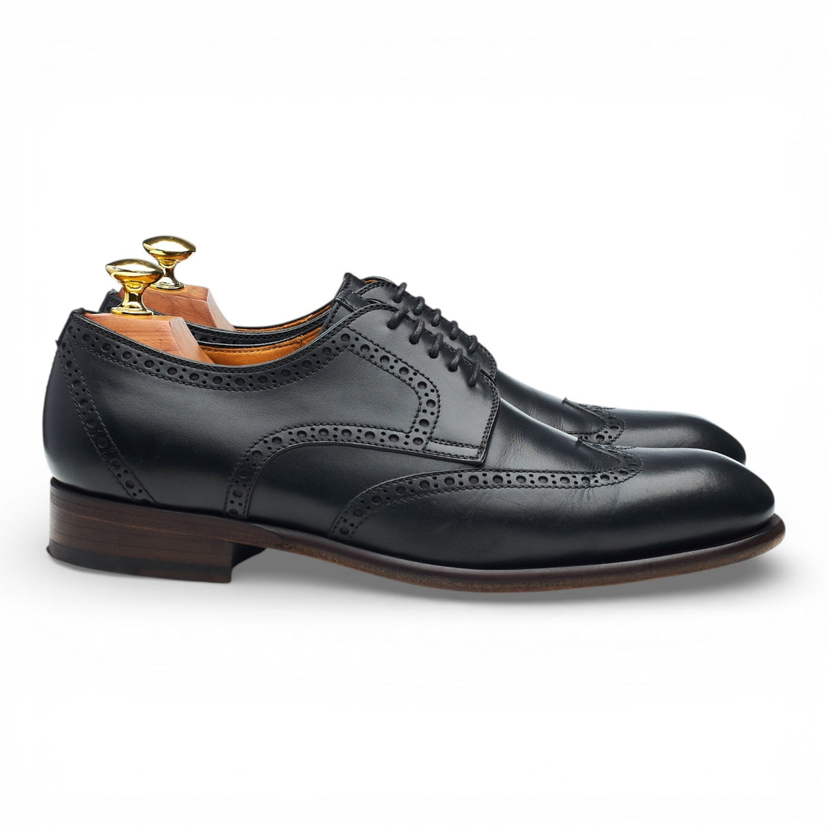 Black Leather Derby Brogues UK 6 EU 40