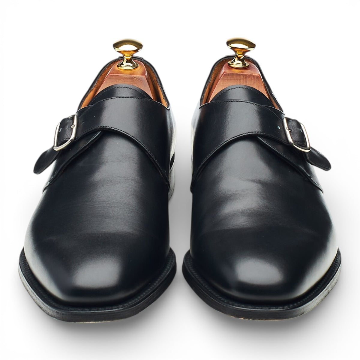 'Goddard' Black Leather Monk Strap UK 9 G