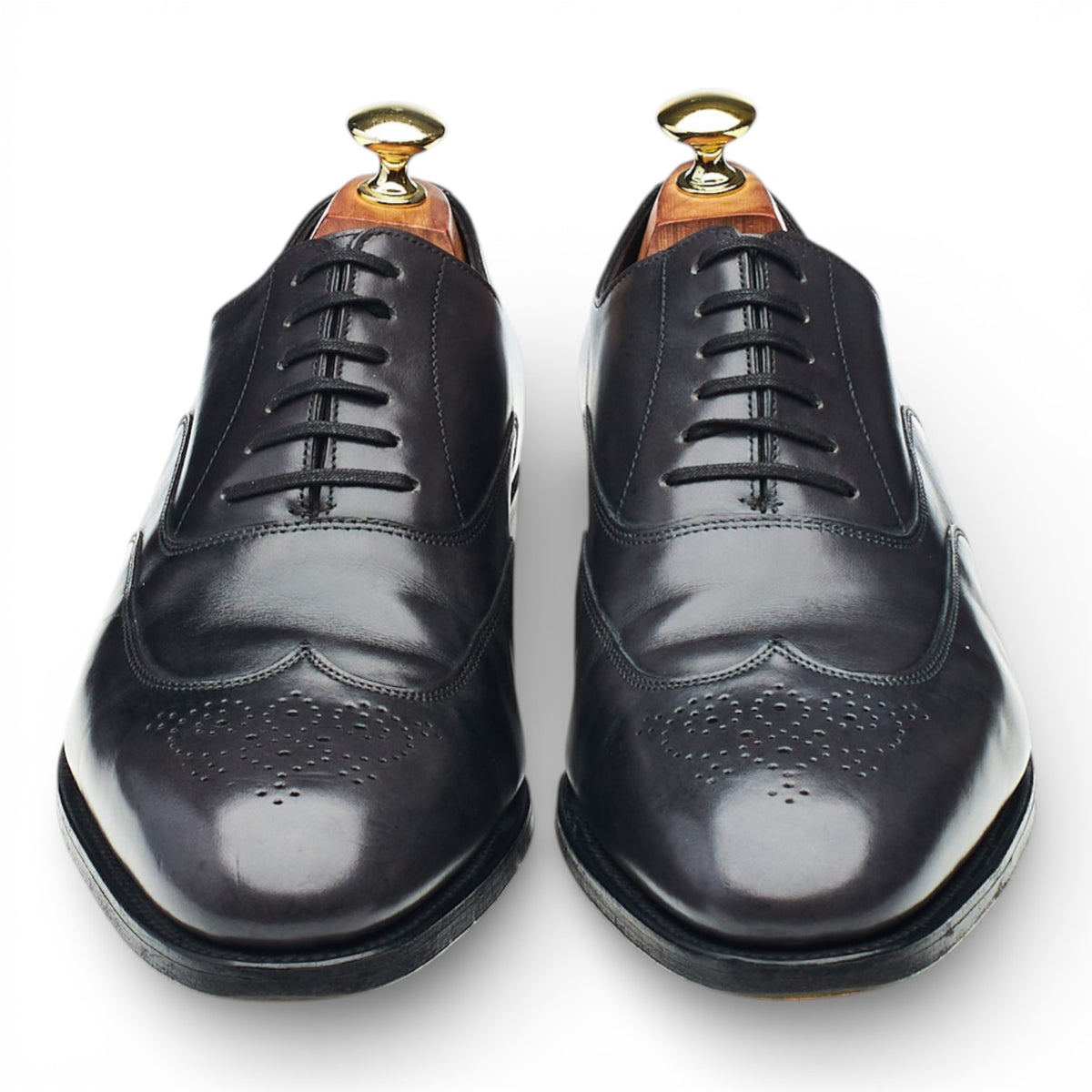 Hermes 'Hector' Dark Grey Leather Oxford UK 7 E