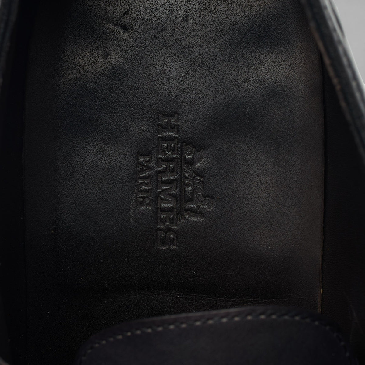 Hermes 'Hector' Dark Grey Leather Oxford UK 7 E