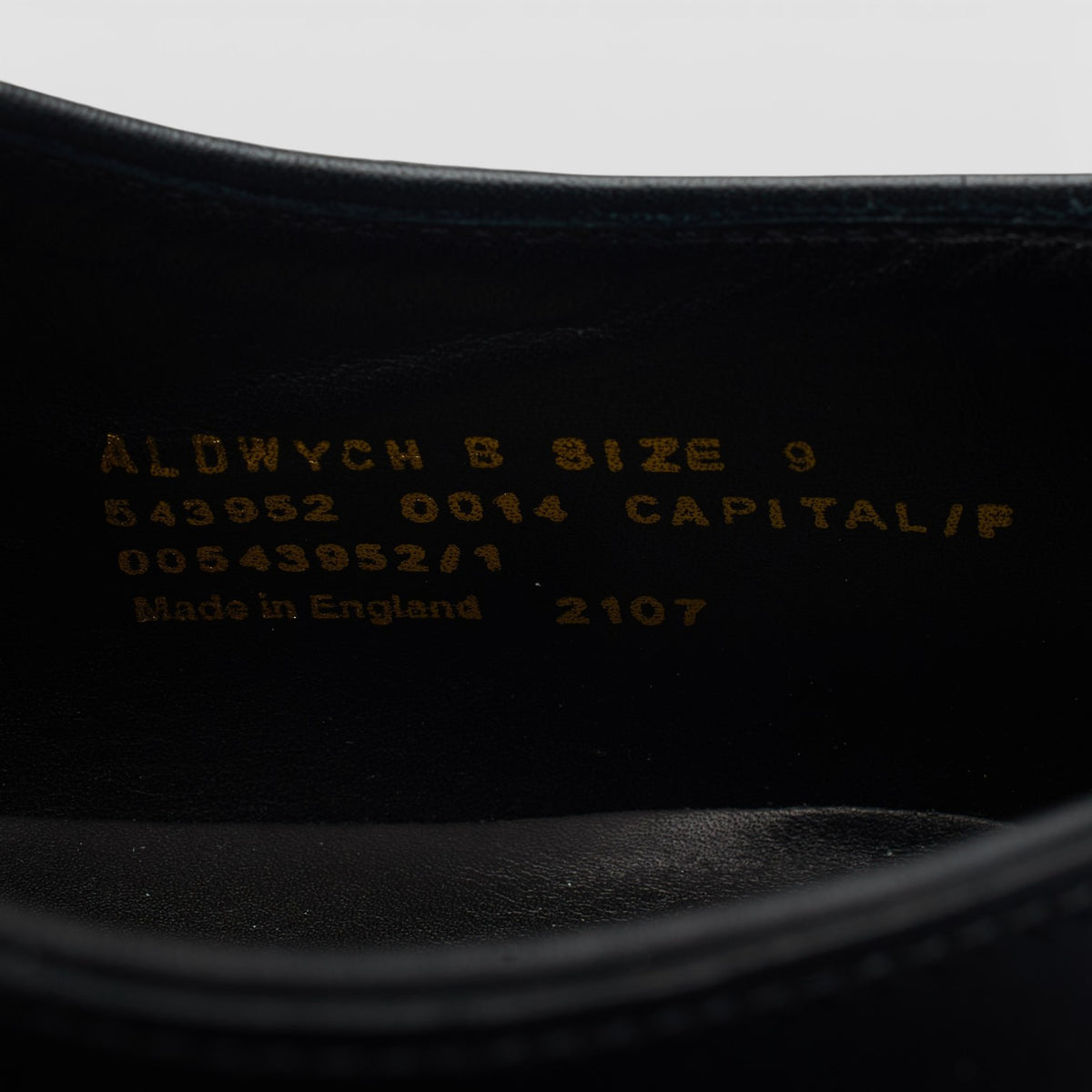 1880 'Aldwych' Black Leather Oxford UK 9 F