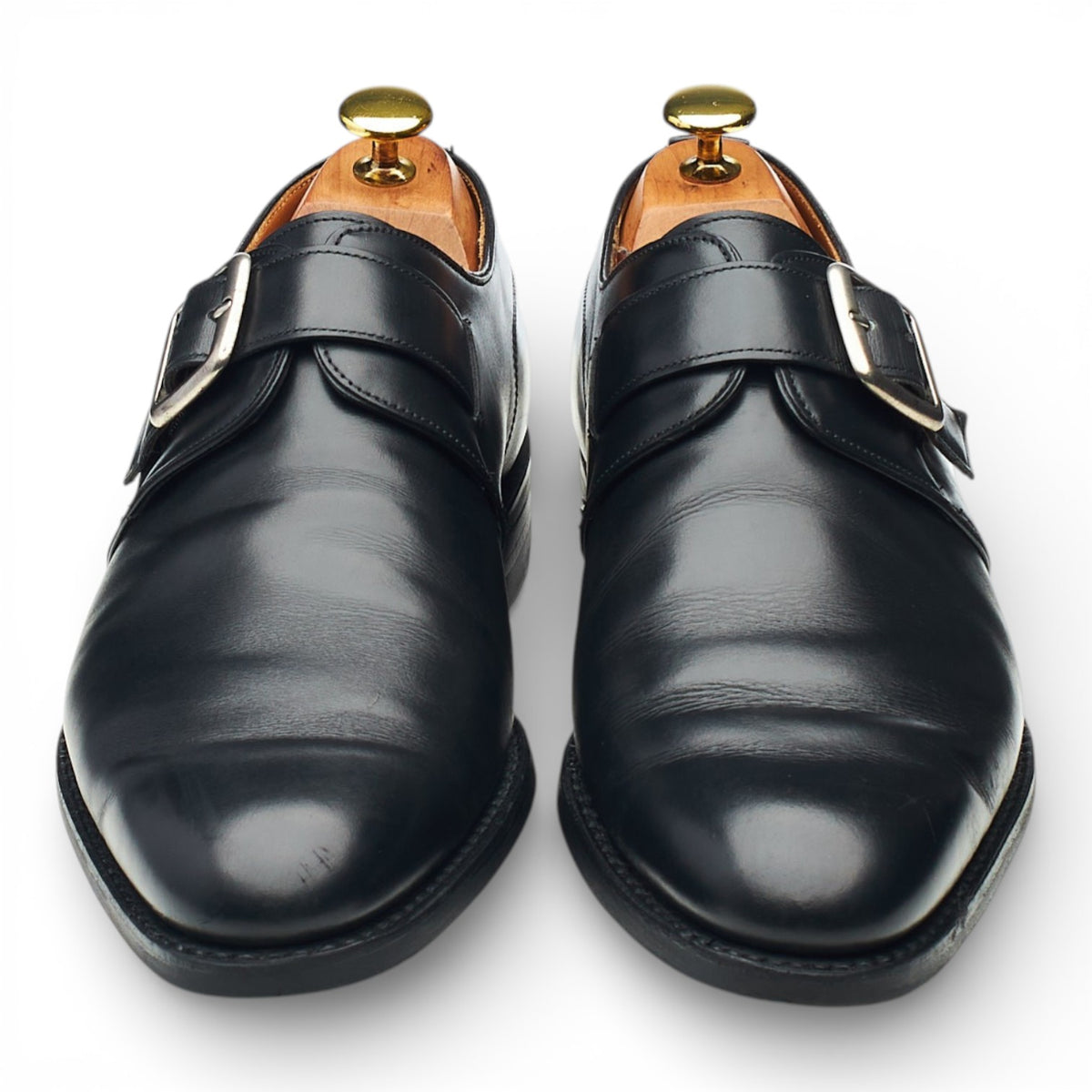 'Moorgate' Black Leather Monk Strap UK 8 F