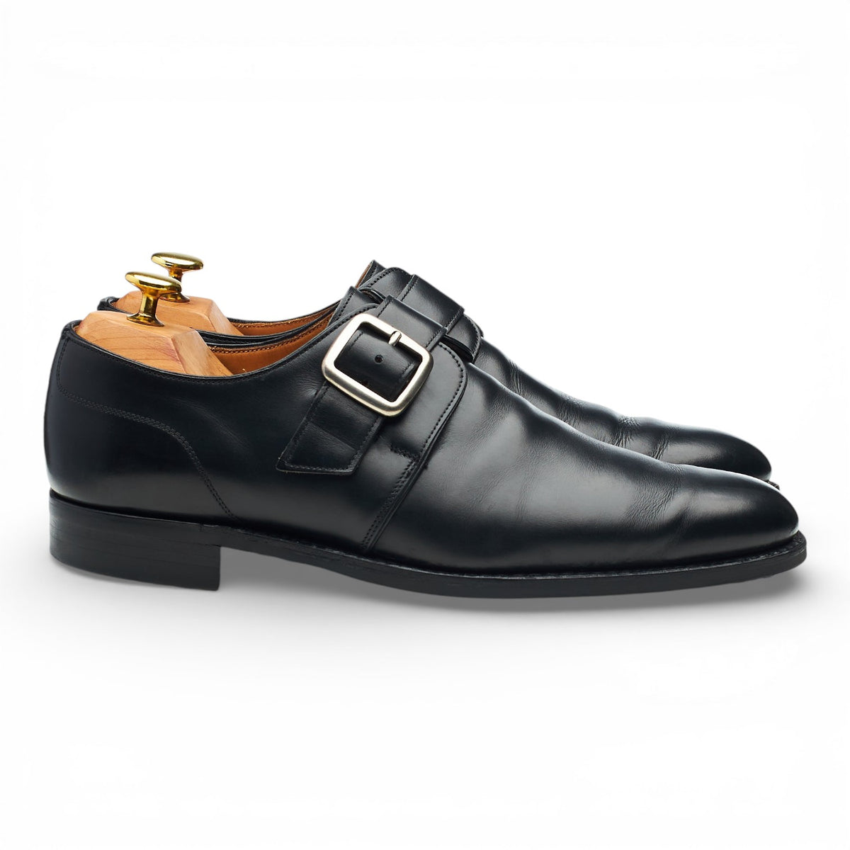 'Moorgate' Black Leather Monk Strap UK 8 F