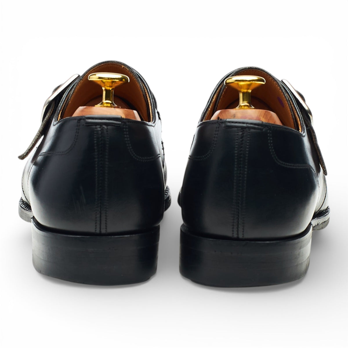 'Moorgate' Black Leather Monk Strap UK 8 F