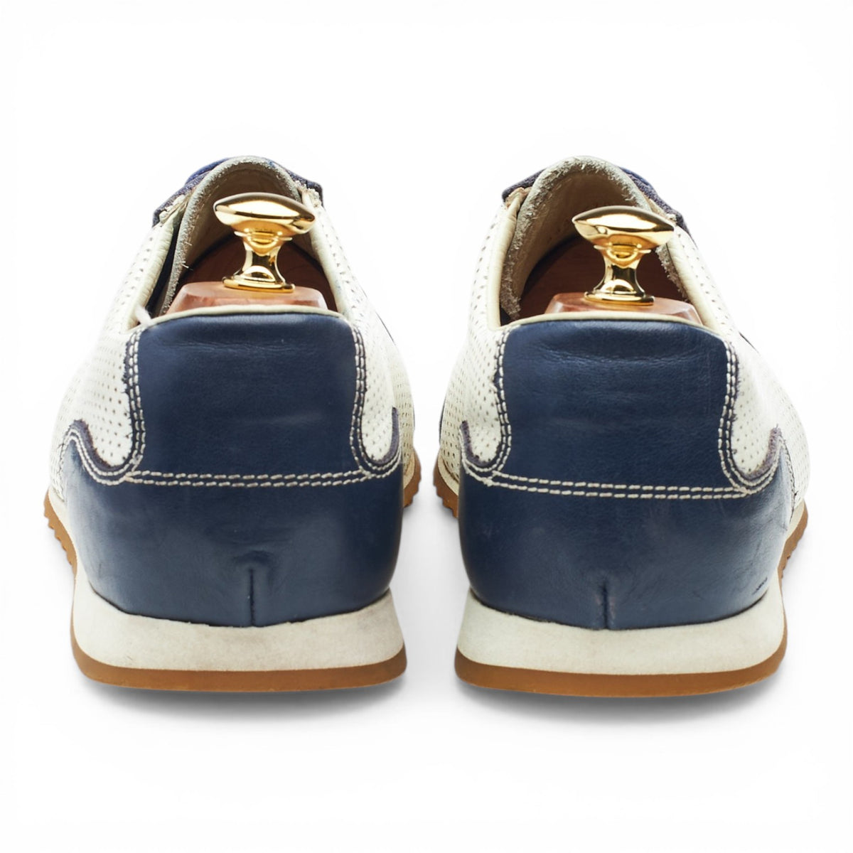 Navy Blue / White Leather Sneakers UK 10.5