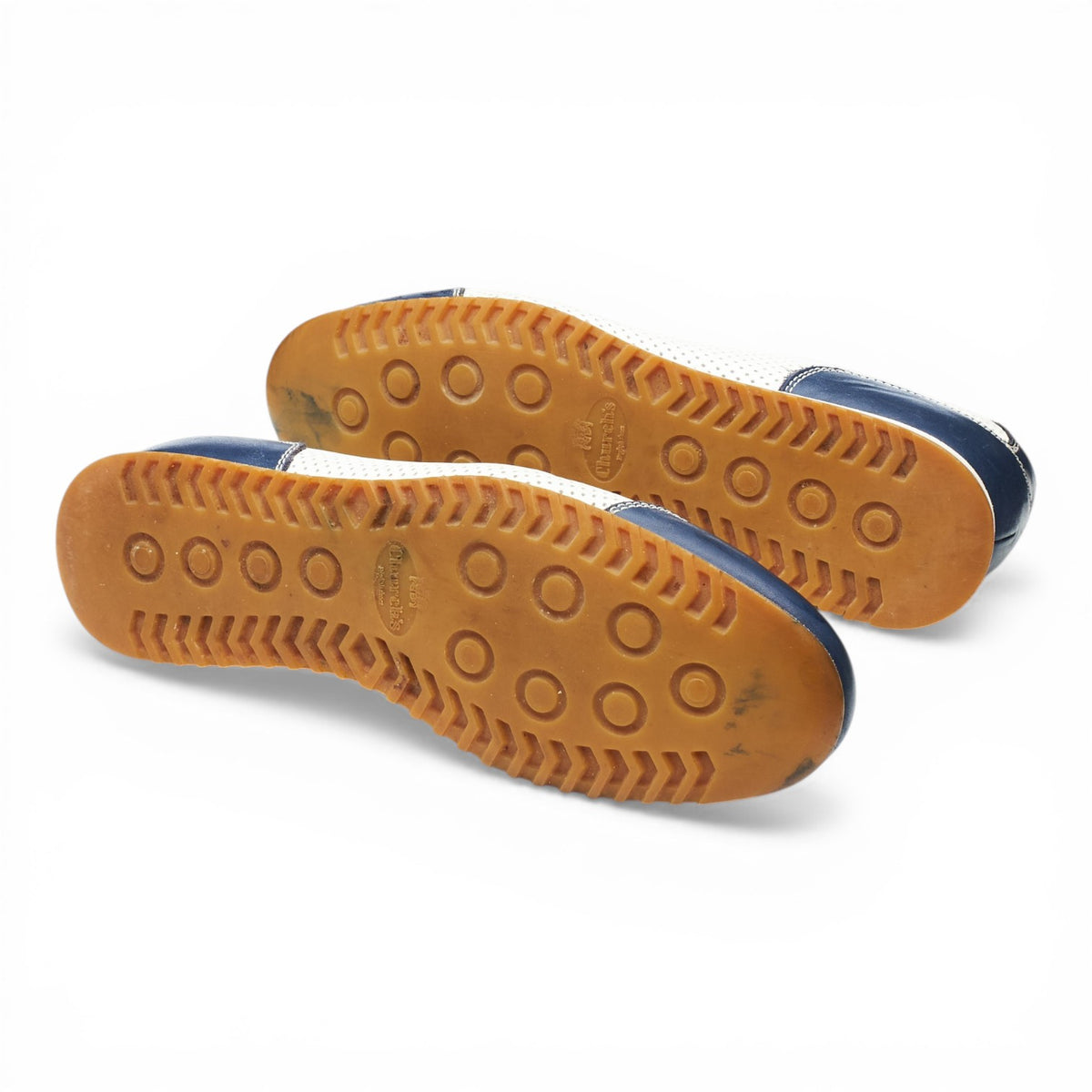 Navy Blue / White Leather Sneakers UK 10.5