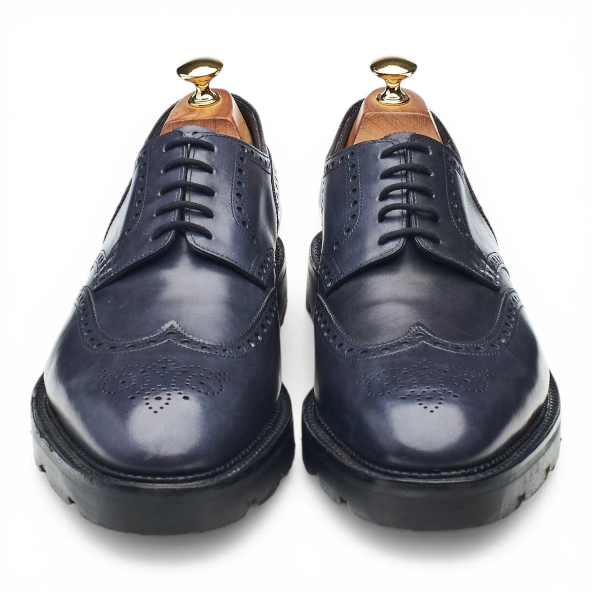 'Hayle' Navy Blue Leather Derby Brogues UK 10 E